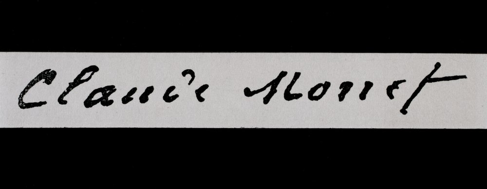 クロード・モネの署名（紙にインク）